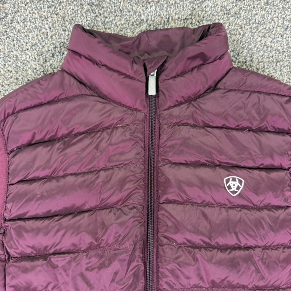 Ariat Ideal Down Vest Womens Medium Purple Puffer Packable Equestrian Zip Up - Picture 4 of 12